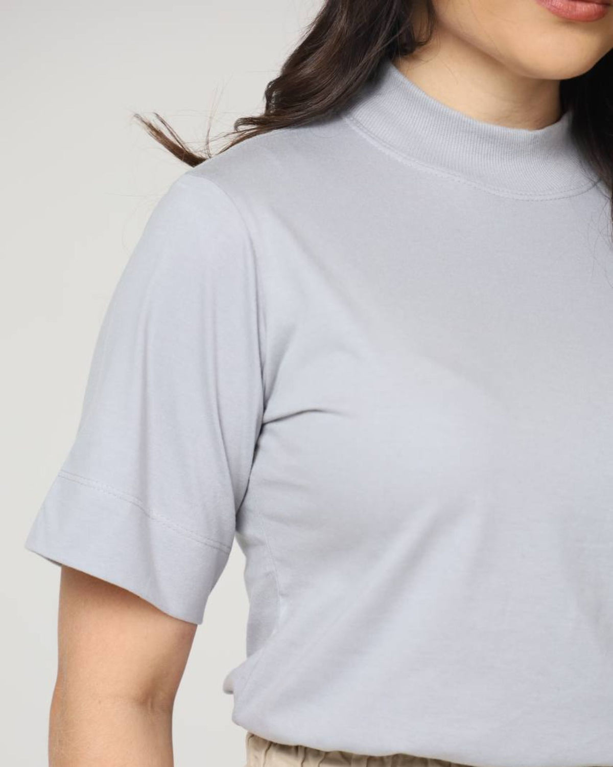 T-SHIRT GOLA ALTA / CINZA GRAY LIGHT