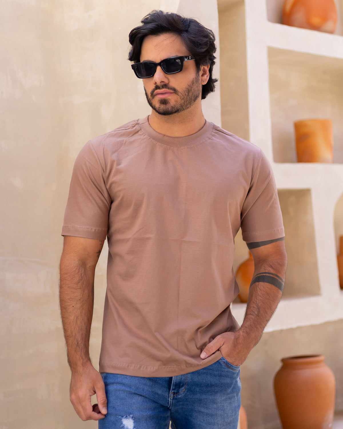 CAMISETA BÁSICA / MARROM MINK