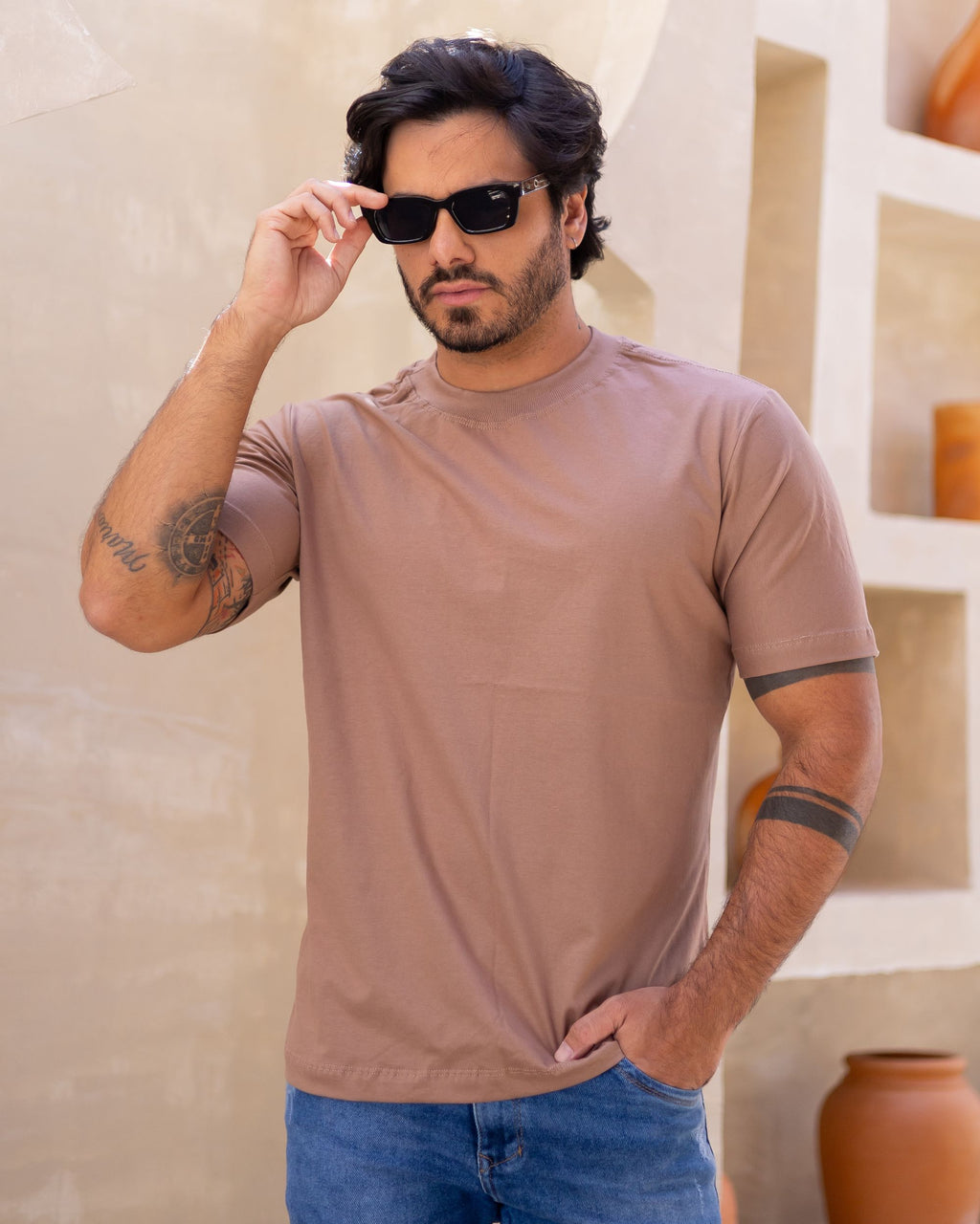 CAMISETA BÁSICA / MARROM MINK
