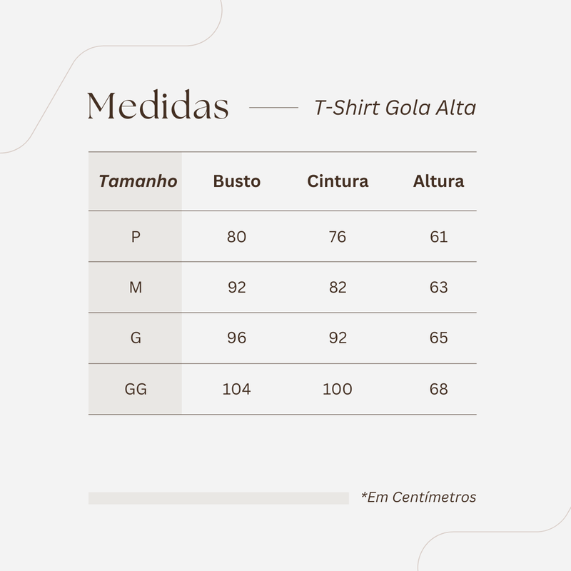 Tabela de Medidas
