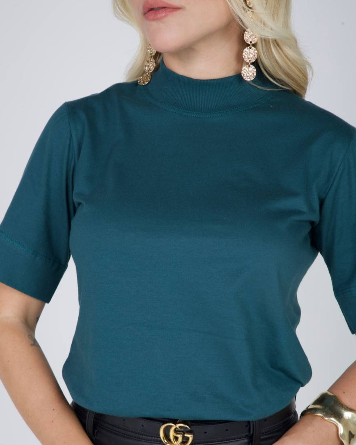 T-SHIRT GOLA ALTA / NIGHT GREEN