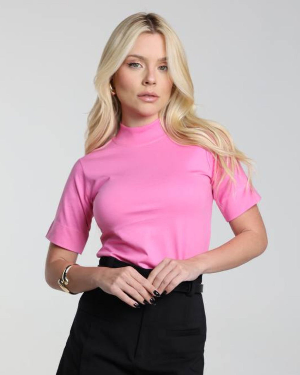T-SHIRT GOLA ALTA / ROSA BUBBLEGUM