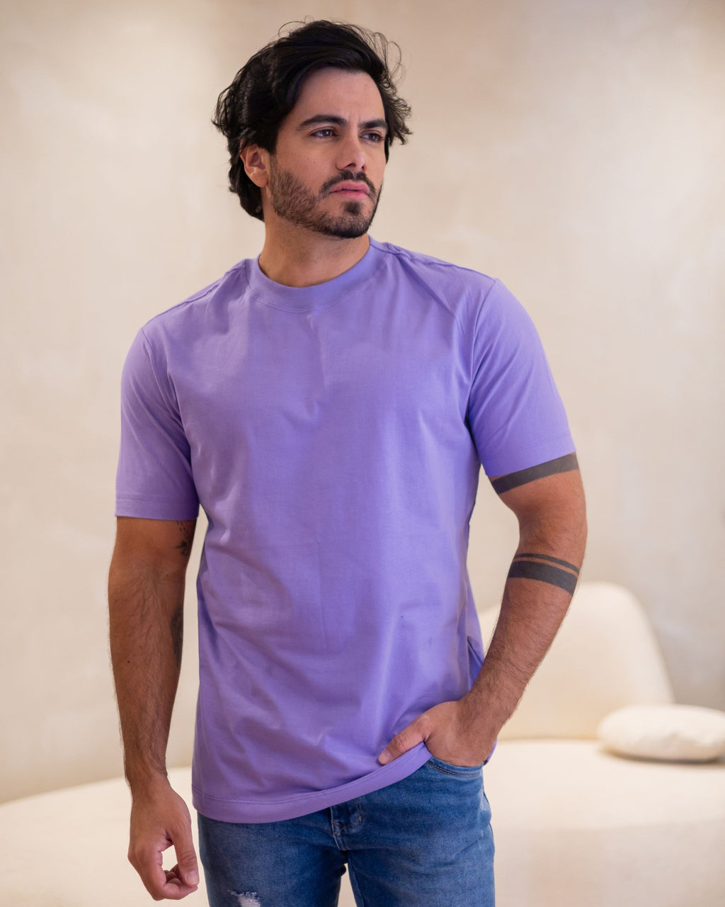 CAMISETA BÁSICA / ROXO FLOR DE JACARANDÁ