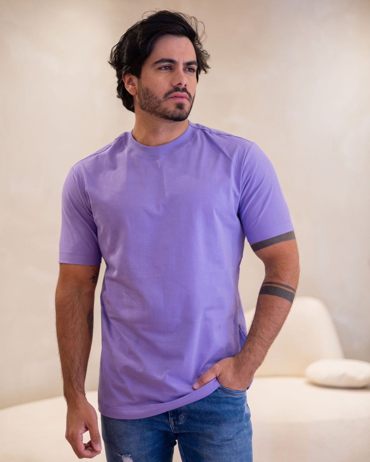 CAMISETA BÁSICA / ROXO FLOR DE JACARANDÁ