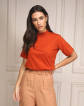 T-SHIRT GOLA ALTA / TERRACOTA INTENSE RUST