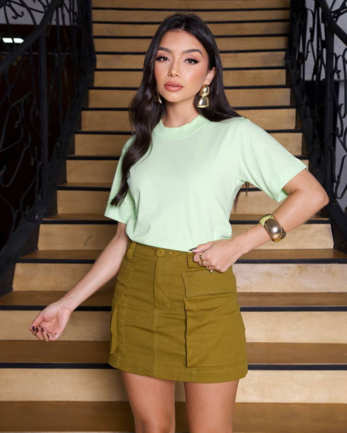 T-SHIRT BÁSICA / VERDE LIME CREAM
