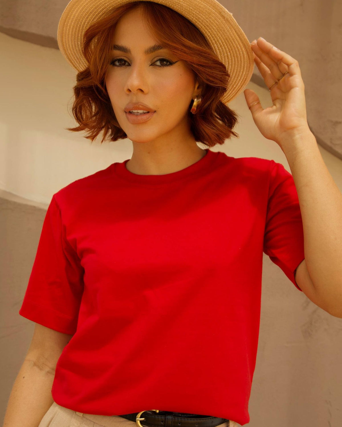 T-SHIRT BÁSICA / VERMELHO MANDARIM