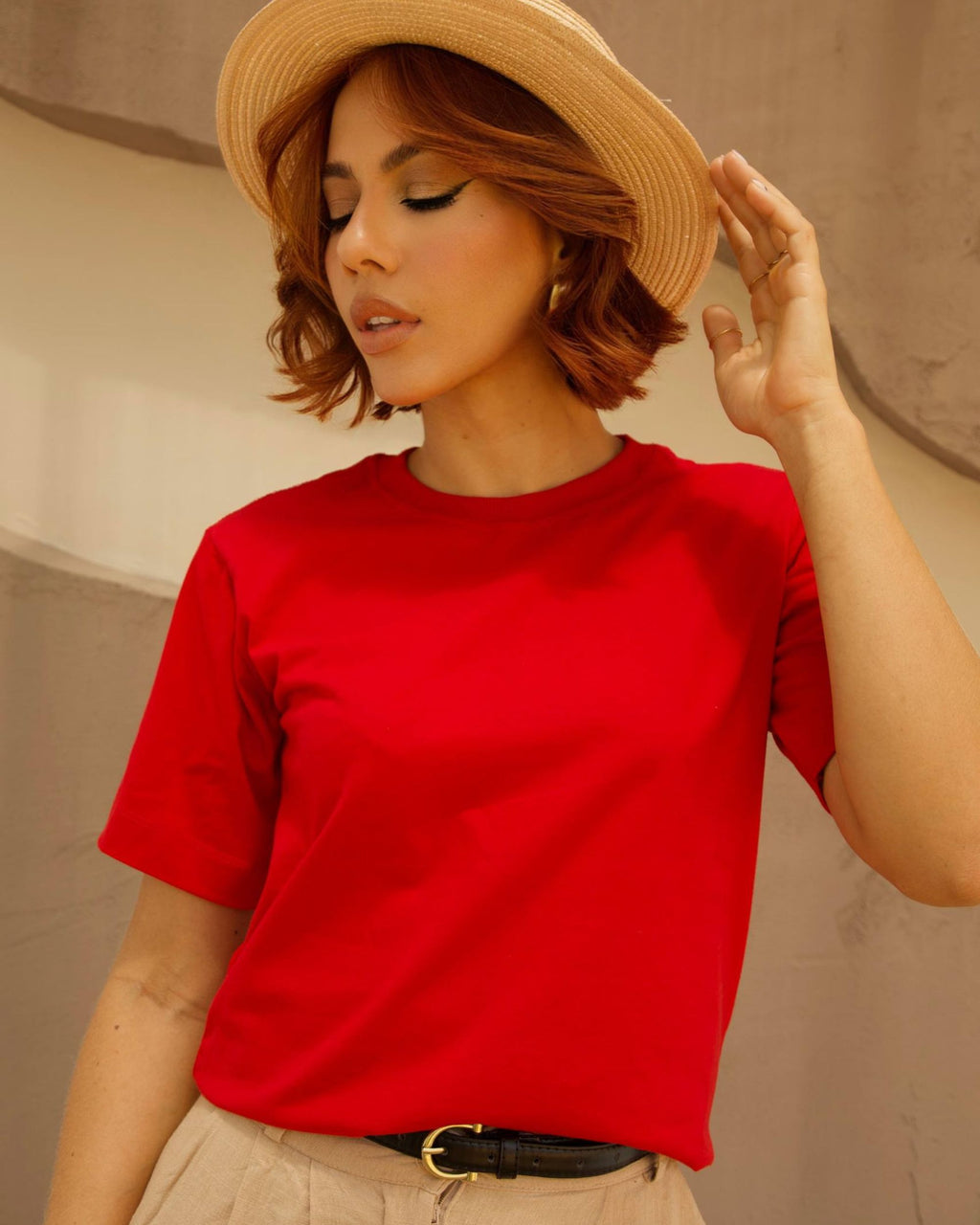 T-SHIRT BÁSICA / VERMELHO MANDARIM
